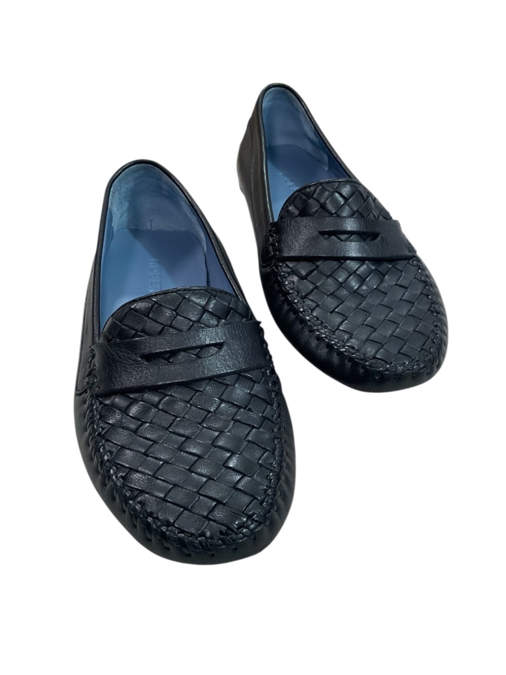 Robert Zur Petra Black Woven Leather Driving Loafers Women’s 9.5 M